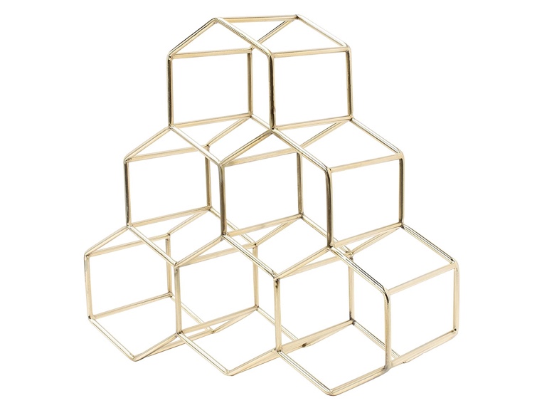 Gold Honeycomb Wine Rack