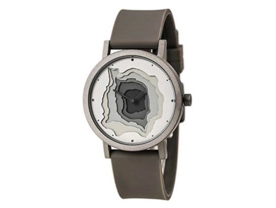 Artsy Gray Topographic Map Watch