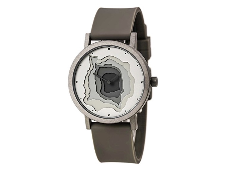 Artsy Gray Topographic Map Watch