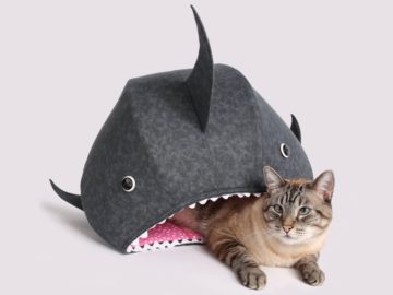 Great White Shark Cat Bed | Funny Novelty Cat Bed