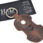 Rustic Handmade Leather Key Chain and Earbud Wrap