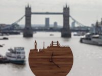 Handmade Wooden London Skyline Clock