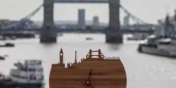 Handmade Wooden London Skyline Clock