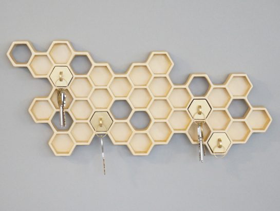 Gold Honeycomb Key Hanger