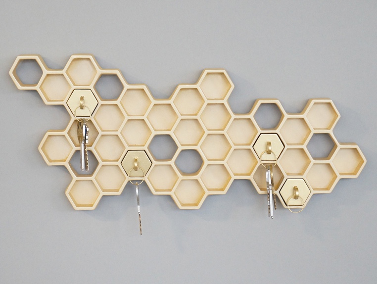 Gold Honeycomb Key Hanger