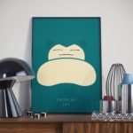 Minimalist Snorlax Pokemon Print