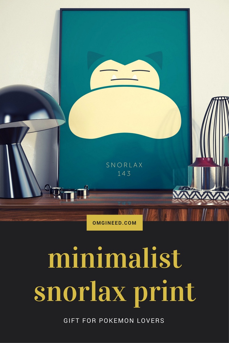 Minimalist Snorlax Pokemon Print