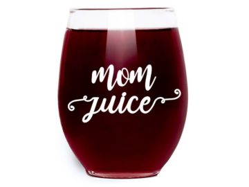 "Mom Juice" Funny Wine Glass