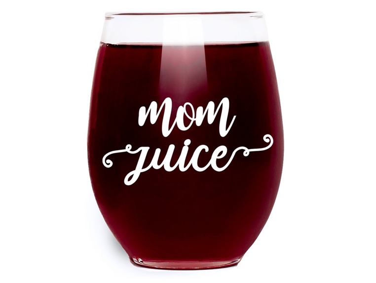 "Mom Juice" Funny Wine Glass