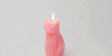 PyroPet Cat Candle with Skeleton Inside