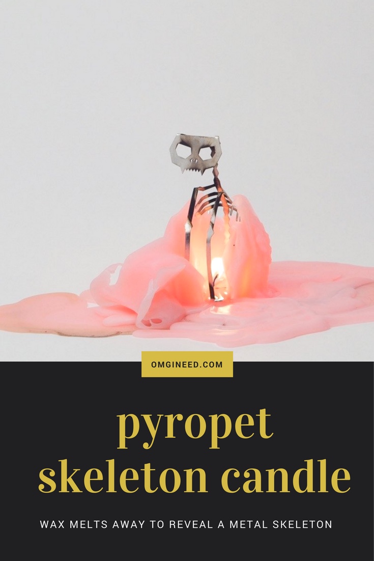 PyroPet Cat Candle with Skeleton Inside