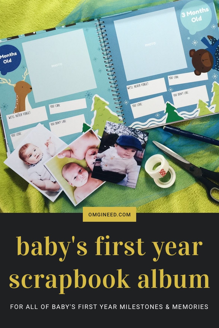 Snowy Baby's First Year Album with Stickers