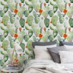 Watercolor Cactus Print Removable Peel-and-Stick Wallpaper