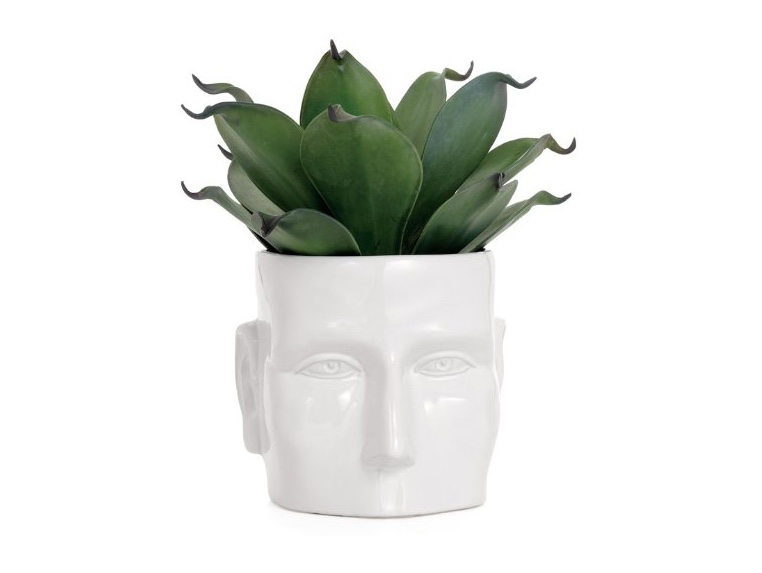 White Ceramic Face Vase
