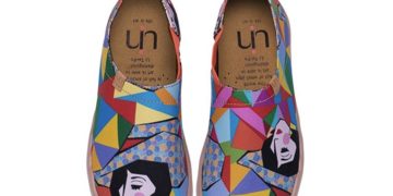 Women's Rainbow Geometric Lady Canvas Travel Shoes