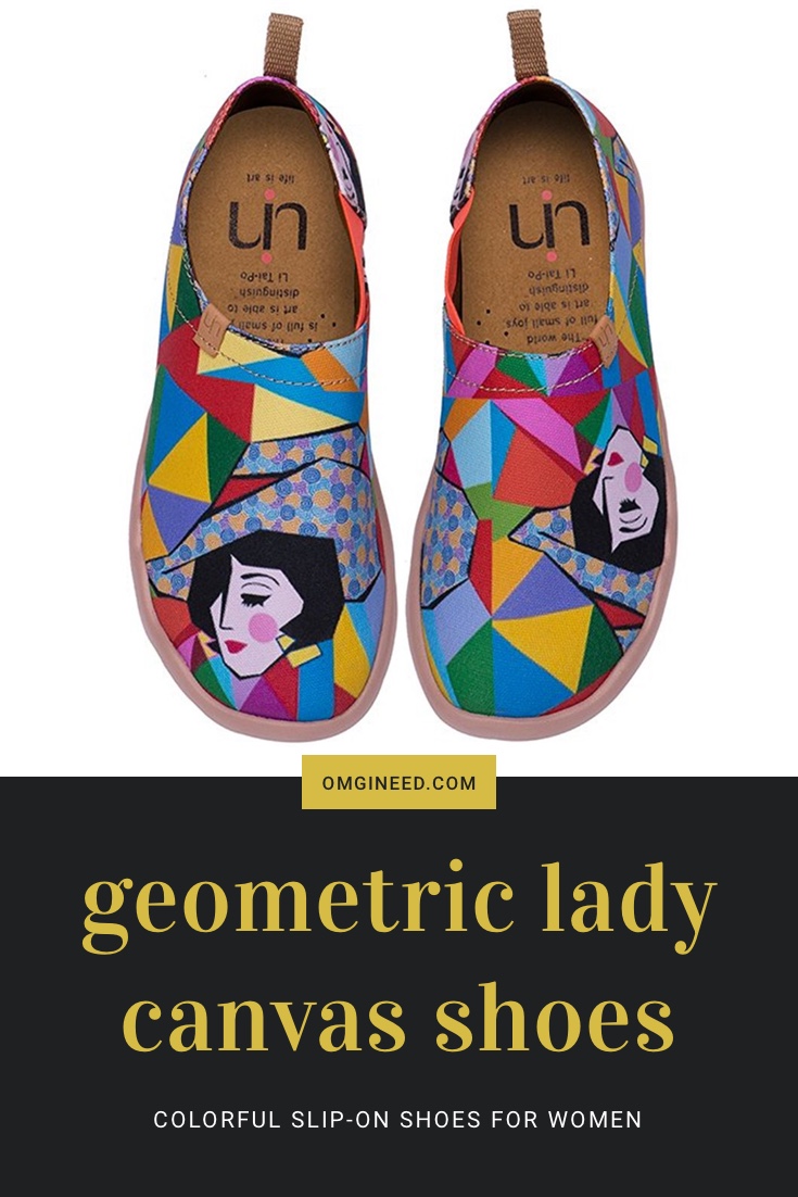 Women's Rainbow Geometric Lady Canvas Travel Shoes