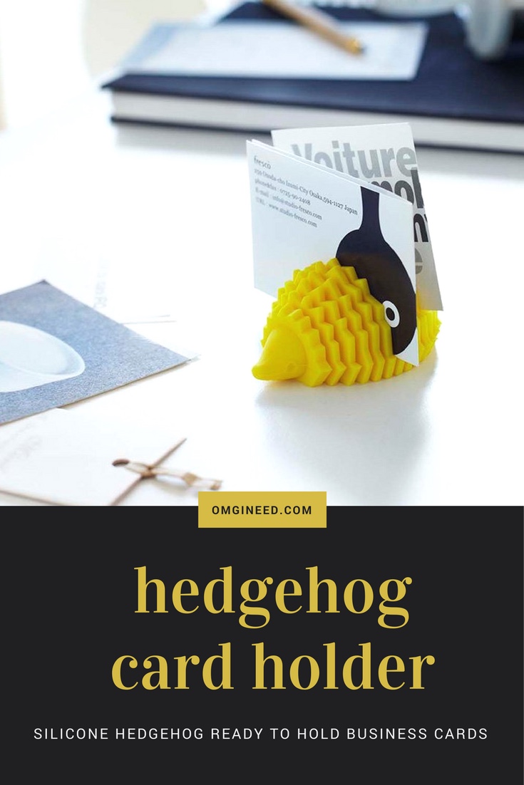 Yellow Silicone Hedgehog Business Card Holder